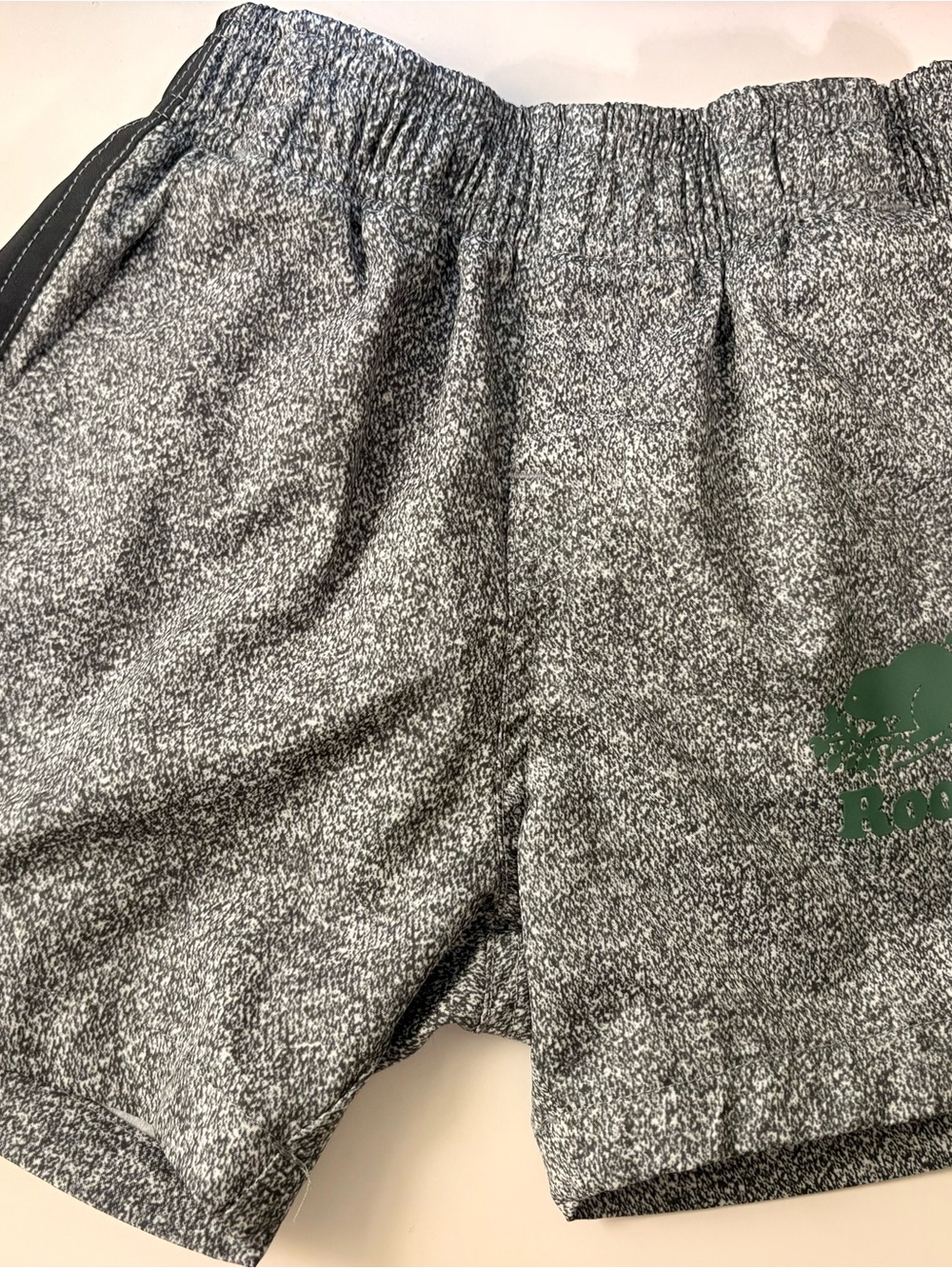 Roots Black & White Heather Board Shorts - swim trunks